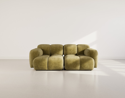 Canapé modulable 2 places en velours texturé Grace