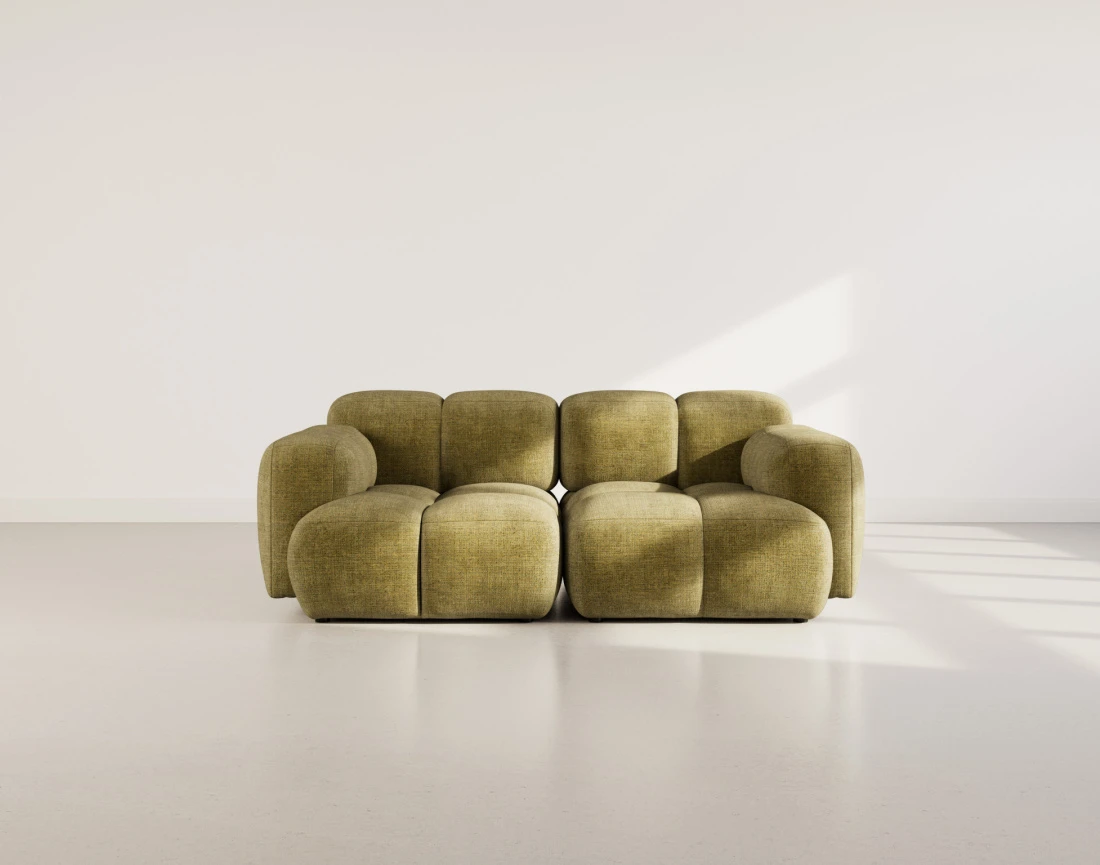 Canapé modulable 2 places en velours texturé Grace