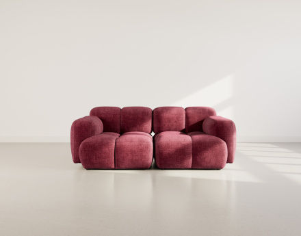 Canapé modulable 2 places en velours texturé Grace