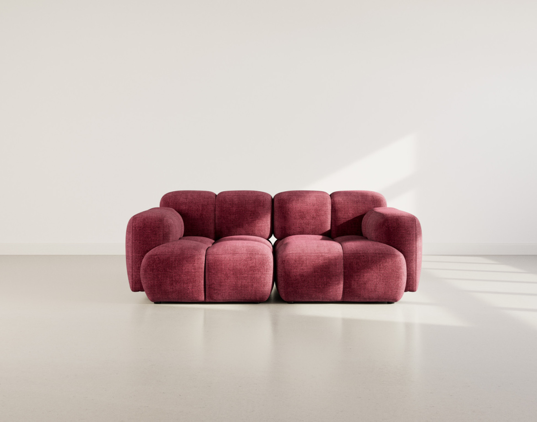 Canapé modulable 2 places en velours texturé Grace