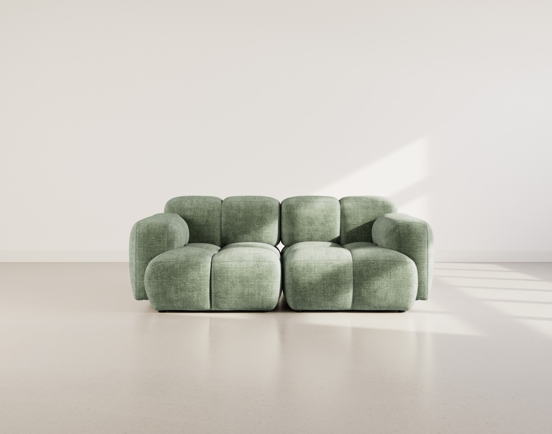 Canapé modulable 2 places en velours texturé Grace