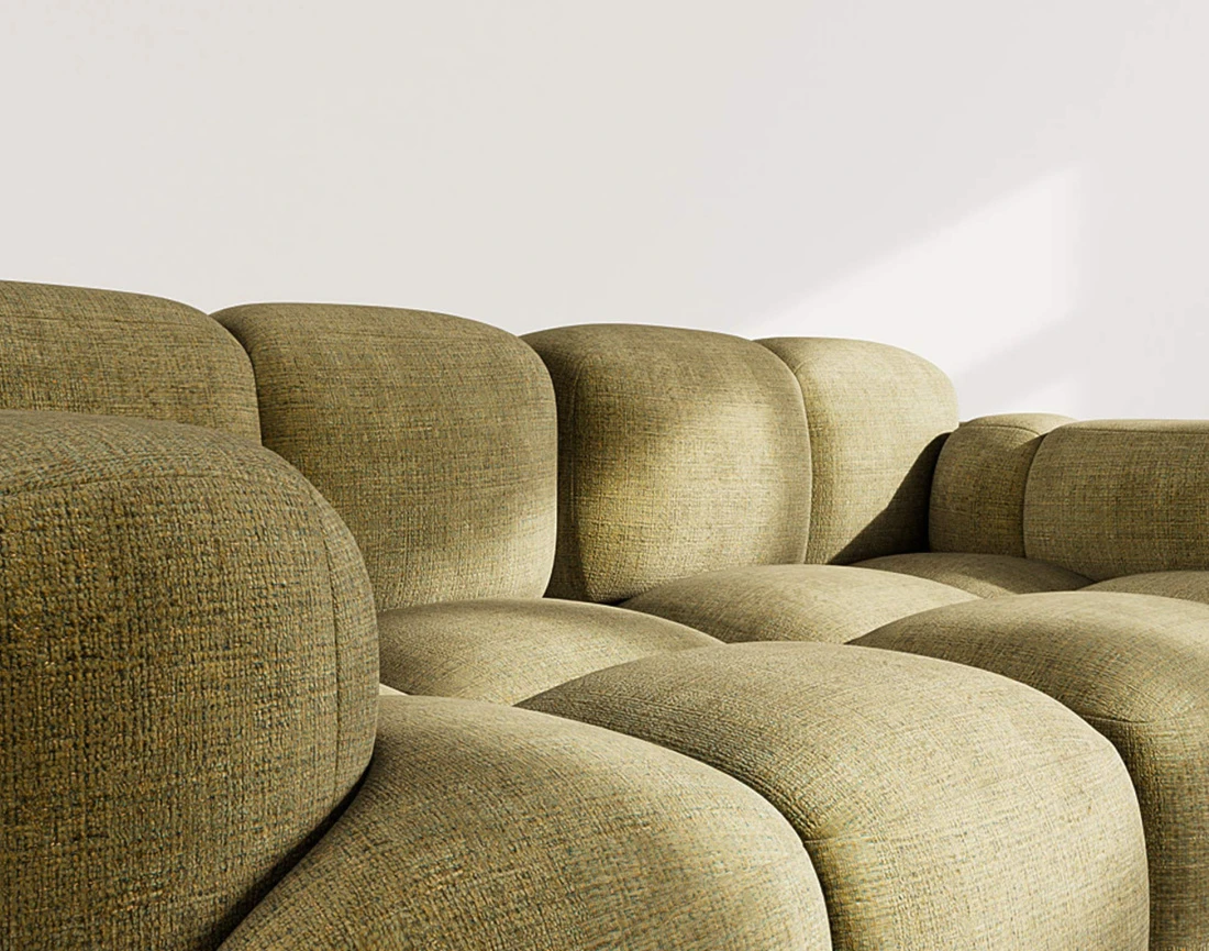 Canapé modulable 2 places en velours texturé Grace