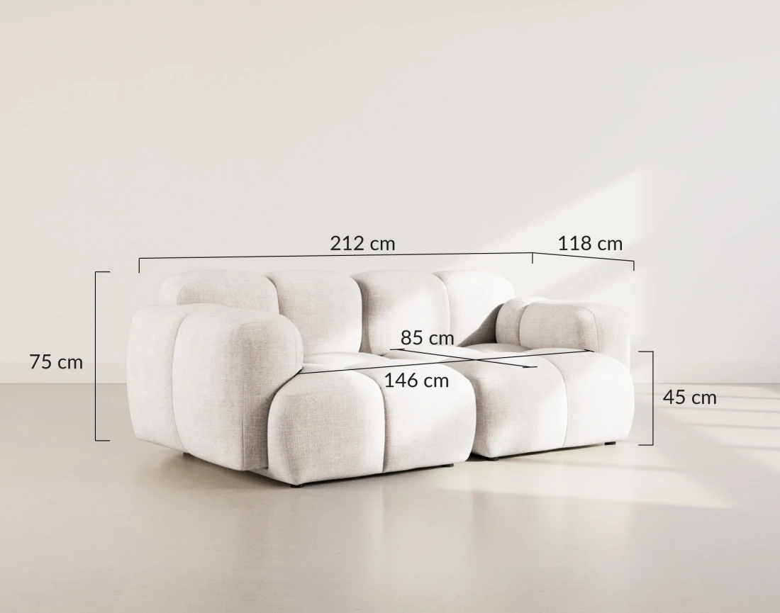 Canapé modulable 2 places en velours texturé Grace