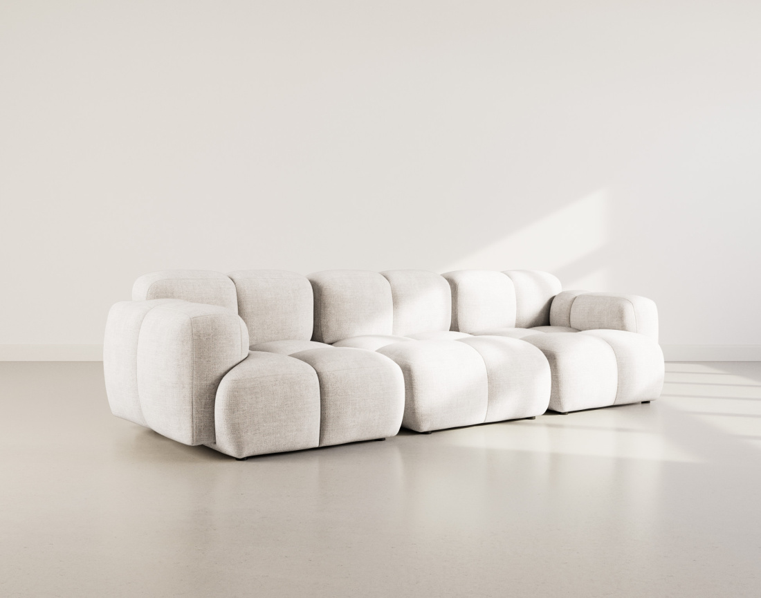 Canapé modulable 3 places en velours texturé Grace