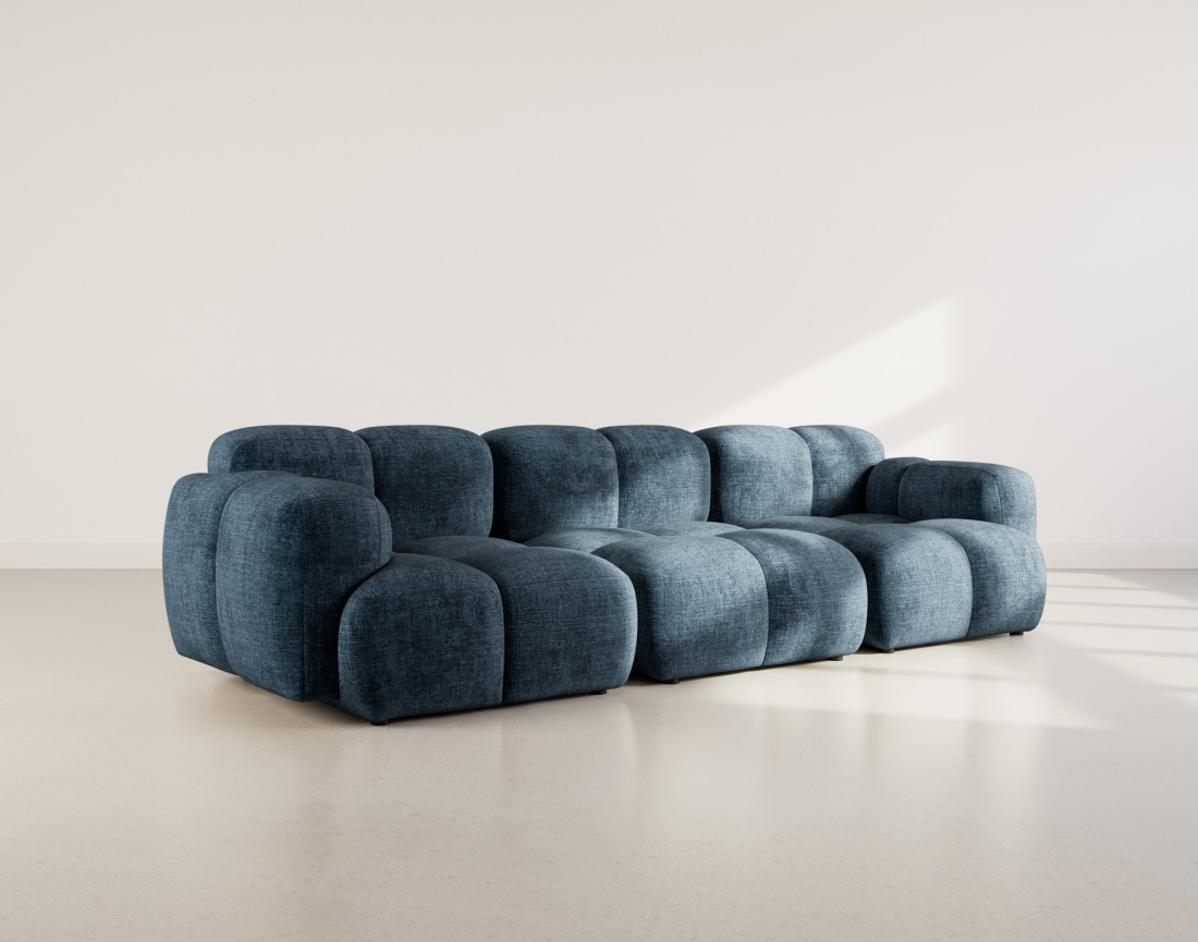 Canapé modulable 3 places en velours texturé Grace