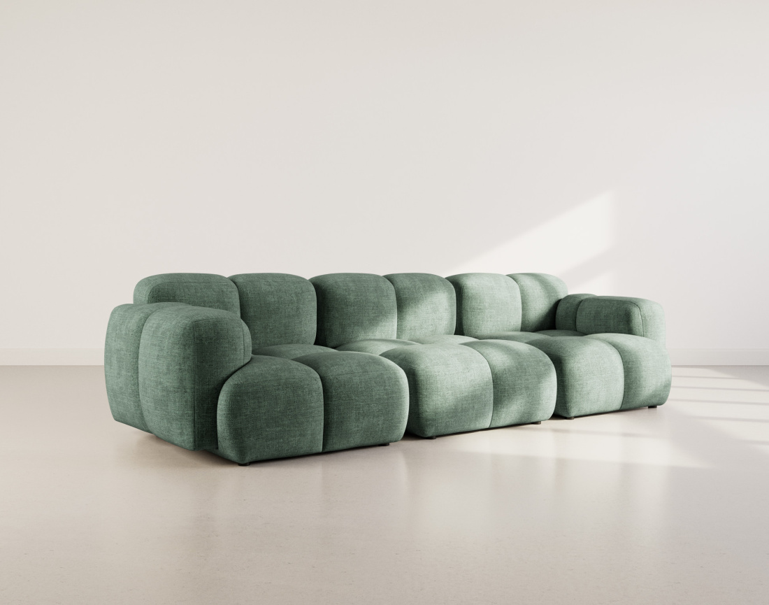 Canapé modulable 3 places en velours texturé Grace