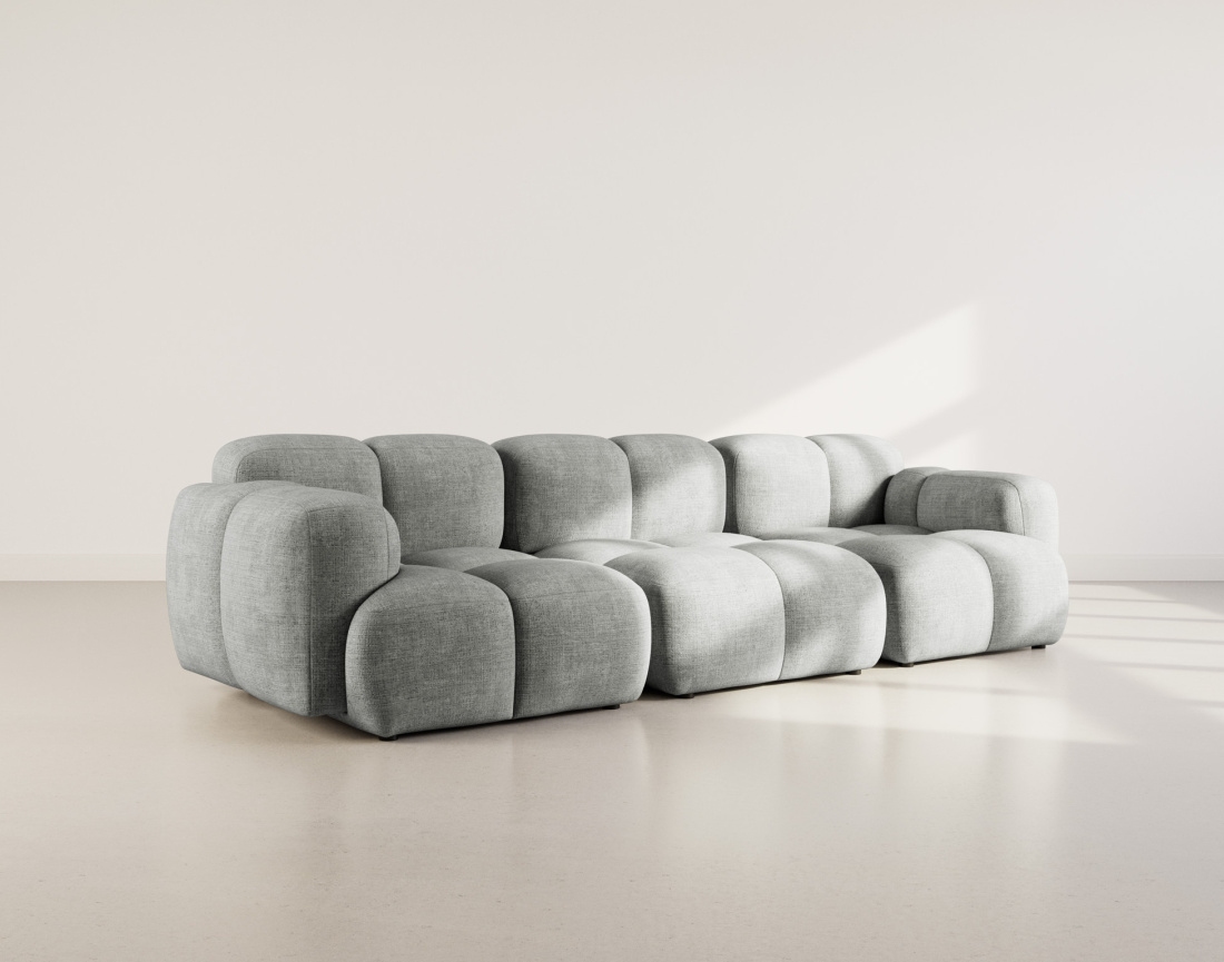 Canapé modulable 3 places en velours texturé Grace