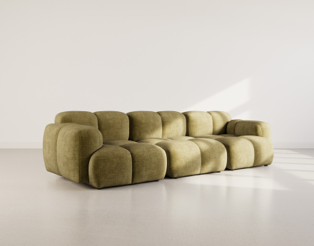 Canapé modulable 3 places en velours texturé Grace