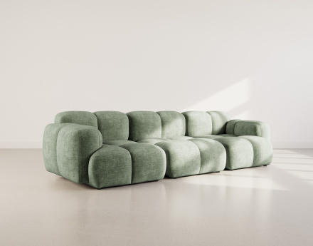 Canapé modulable 3 places en velours texturé Grace