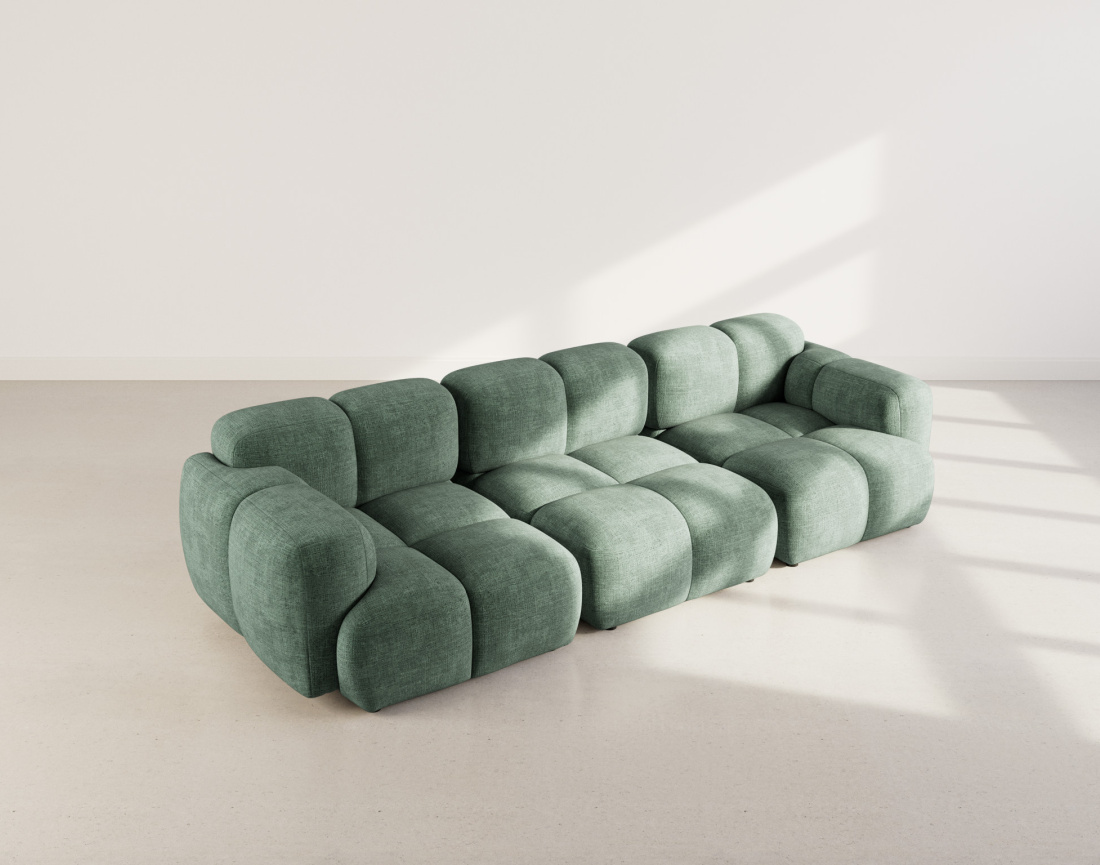 Canapé modulable 3 places en velours texturé Grace