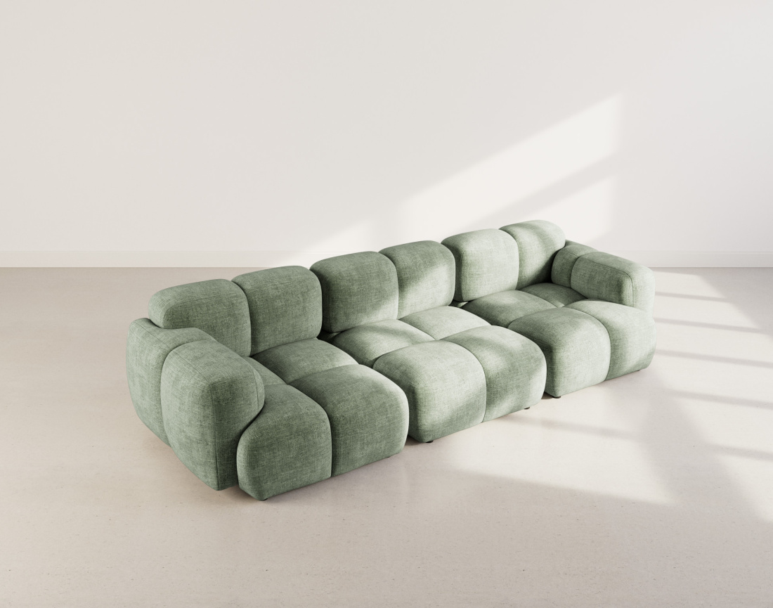 Canapé modulable 3 places en velours texturé Grace