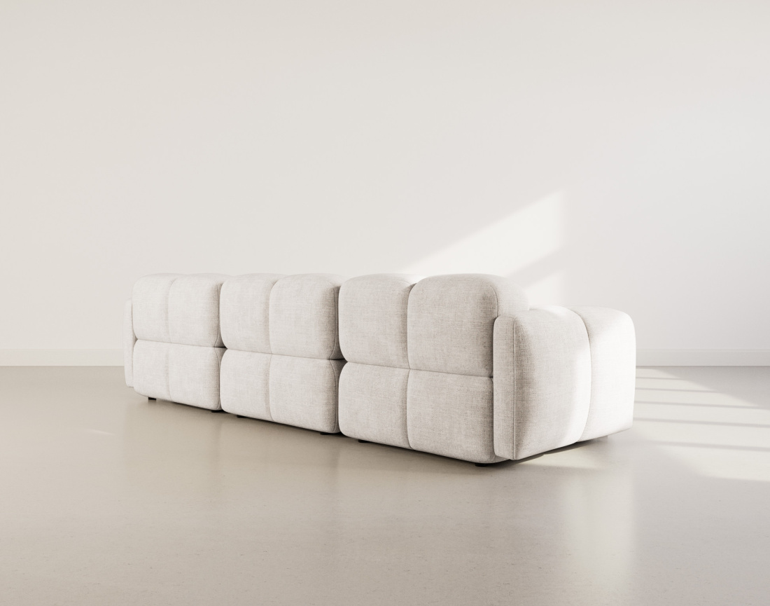 Canapé modulable 3 places en velours texturé Grace