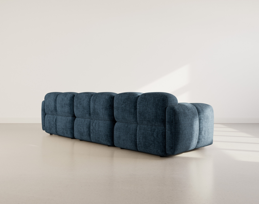 Canapé modulable 3 places en velours texturé Grace