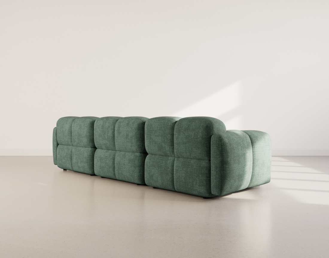 Canapé modulable 3 places en velours texturé Grace