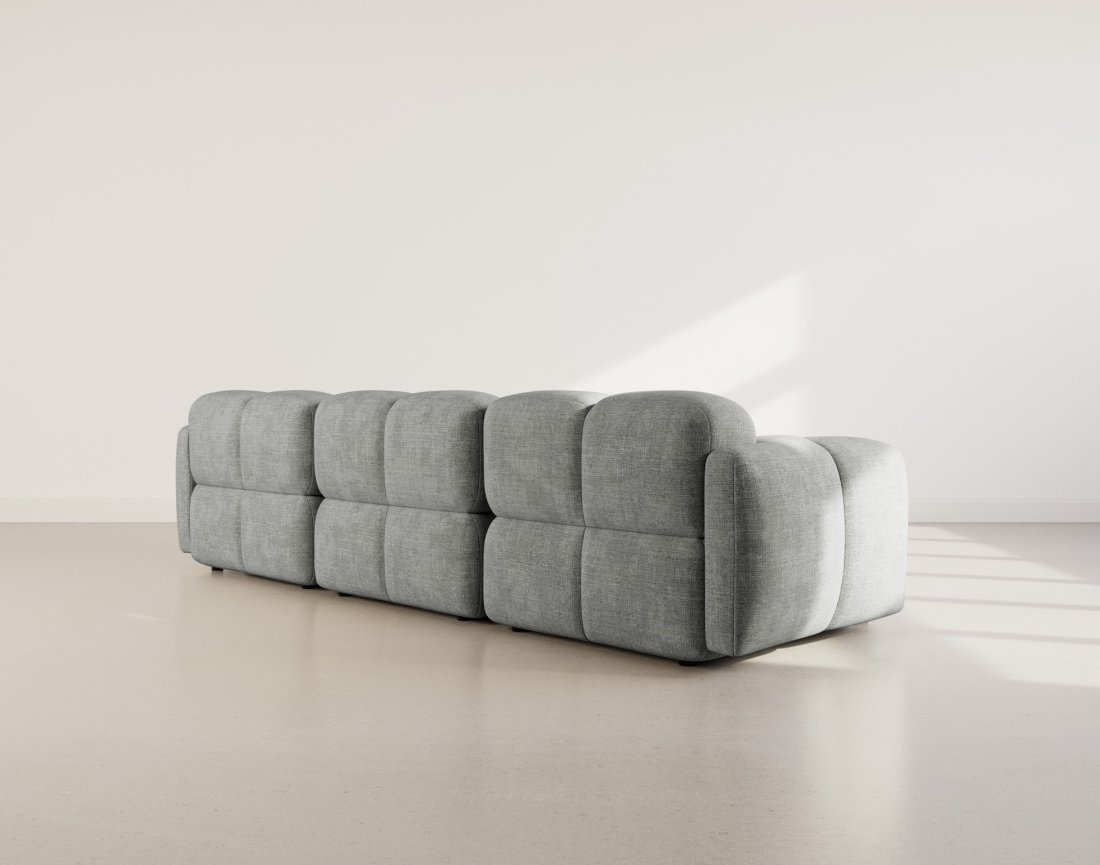 Canapé modulable 3 places en velours texturé Grace