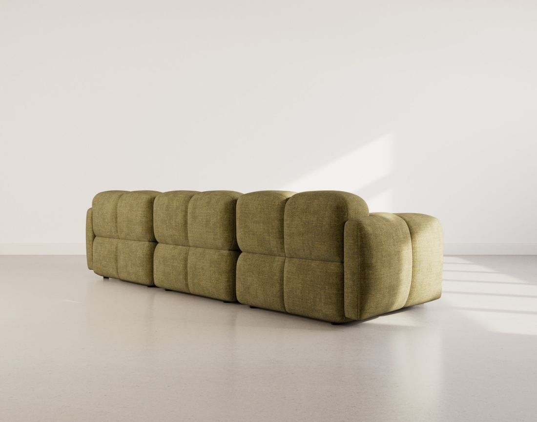 Canapé modulable 3 places en velours texturé Grace