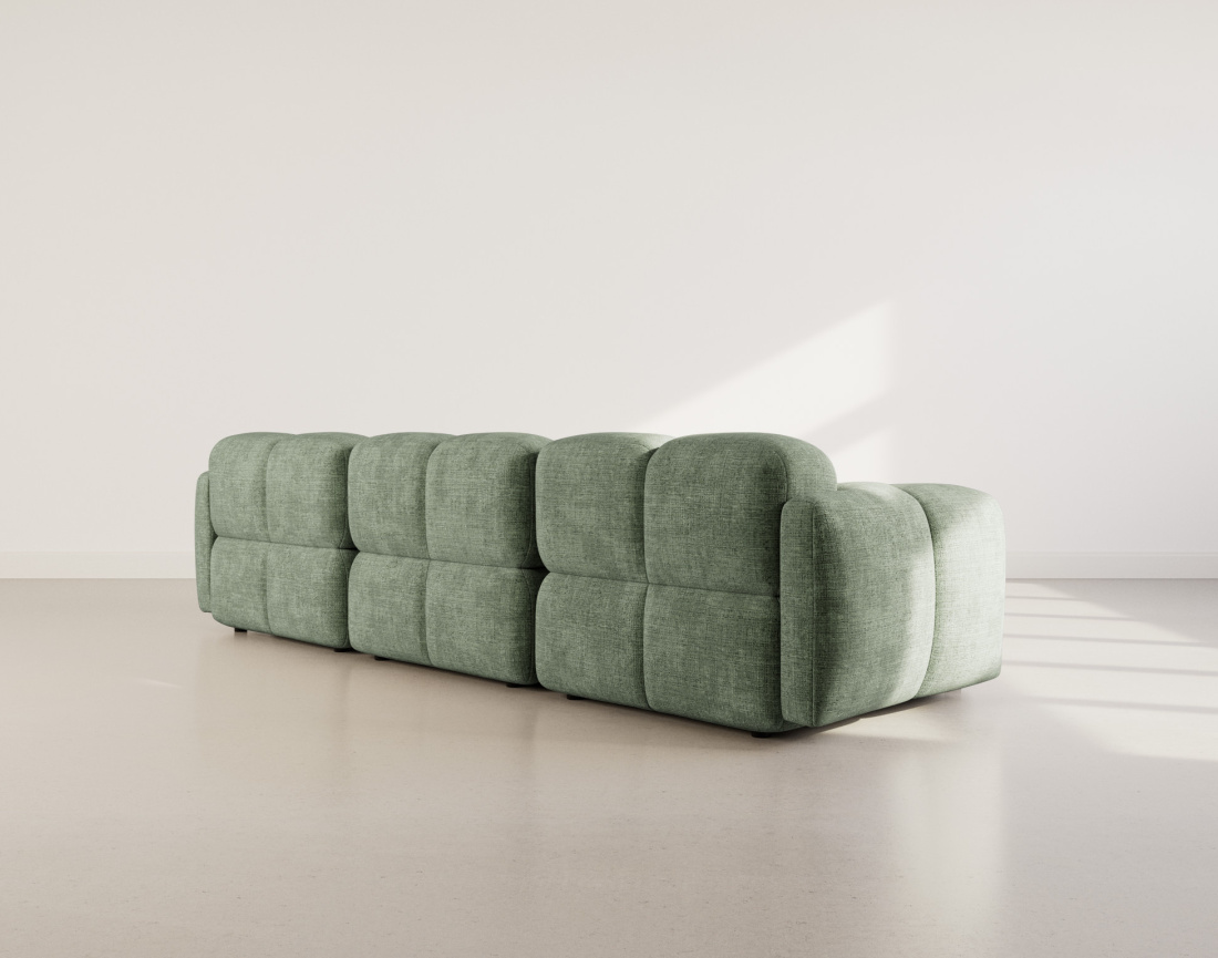 Canapé modulable 3 places en velours texturé Grace