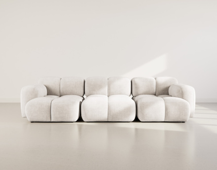 Canapé modulable 3 places en velours texturé Grace