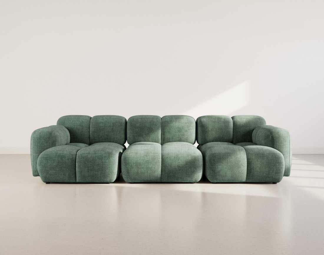 Canapé modulable 3 places en velours texturé Grace