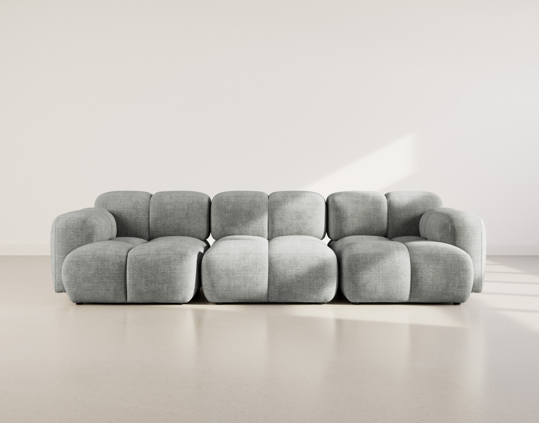 Canapé modulable 3 places en velours texturé Grace