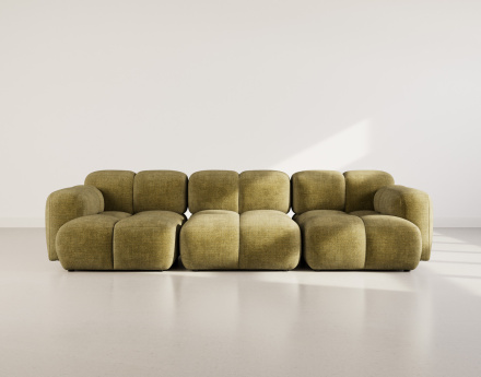 Canapé modulable 3 places en velours texturé Grace