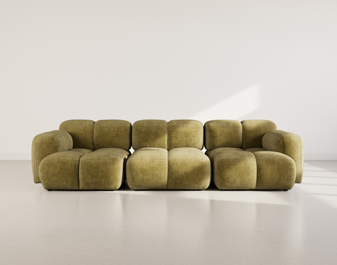 Canapé modulable 3 places en velours texturé Grace