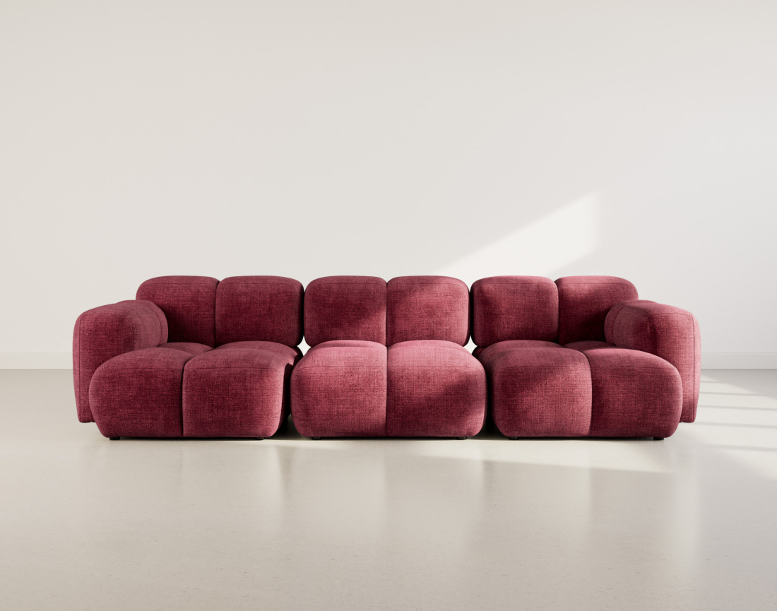 Canapé modulable 3 places en velours texturé Grace