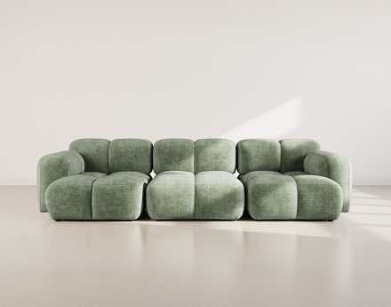 Canapé modulable 3 places en velours texturé Grace