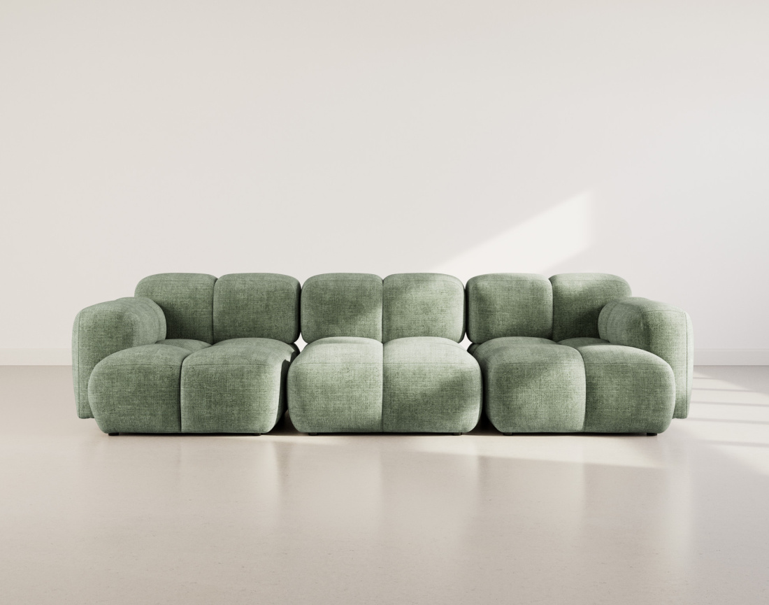 Canapé modulable 3 places en velours texturé Grace