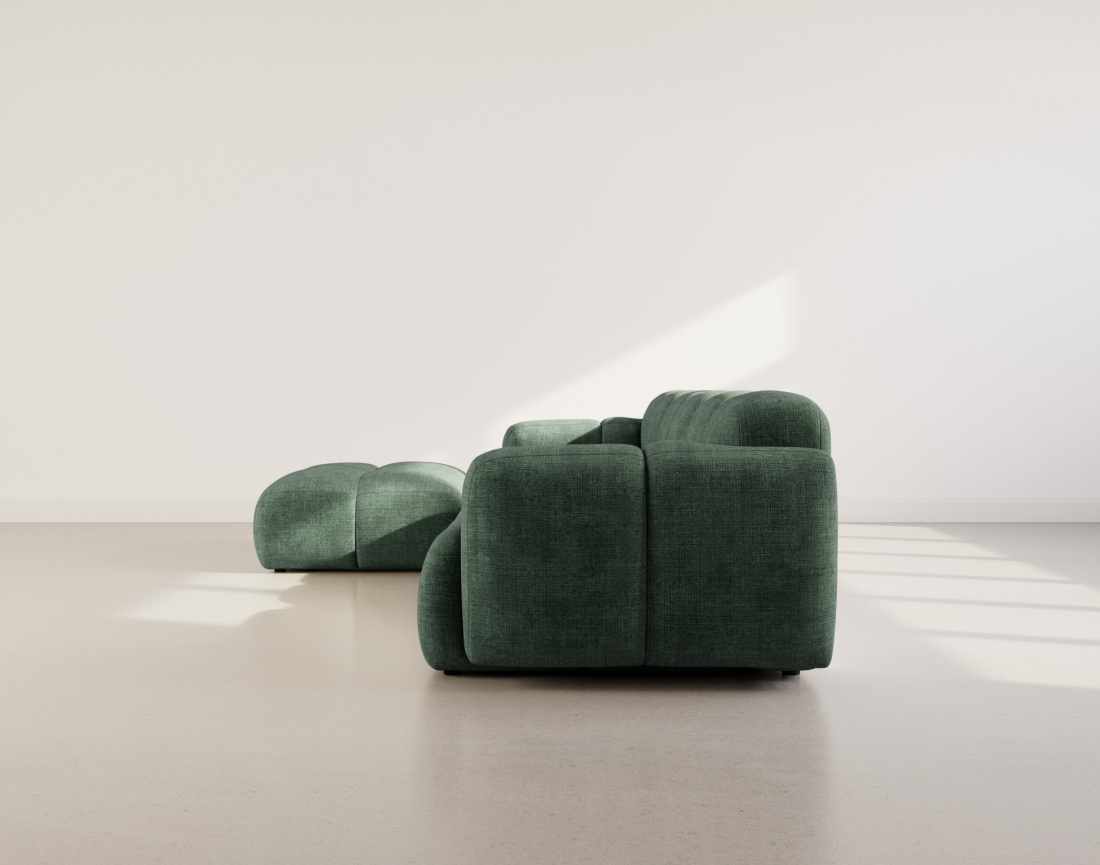 Canapé modulable d'angle réversible 4 places en velours texturé