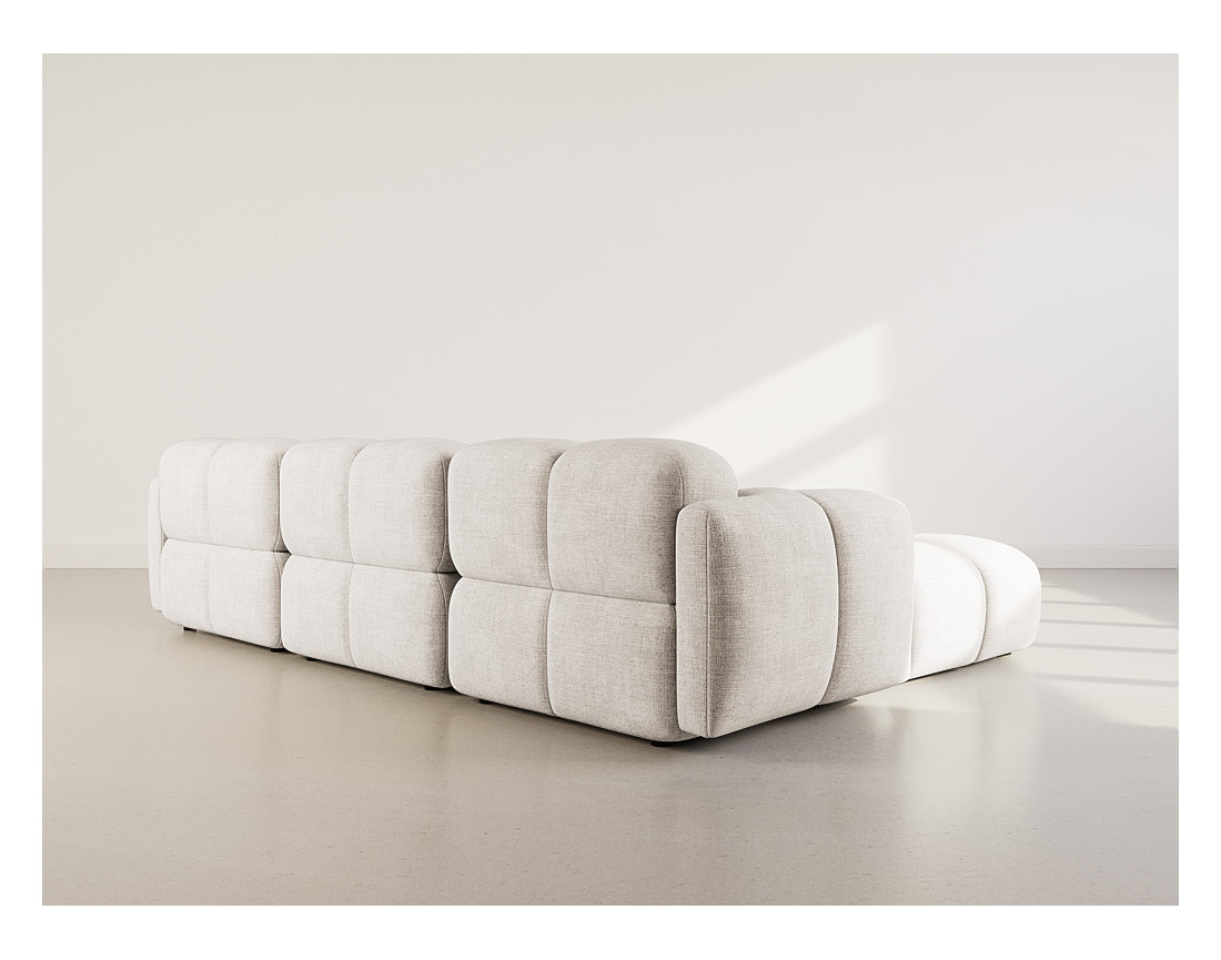 Canapé modulable d'angle réversible 4 places en velours texturé