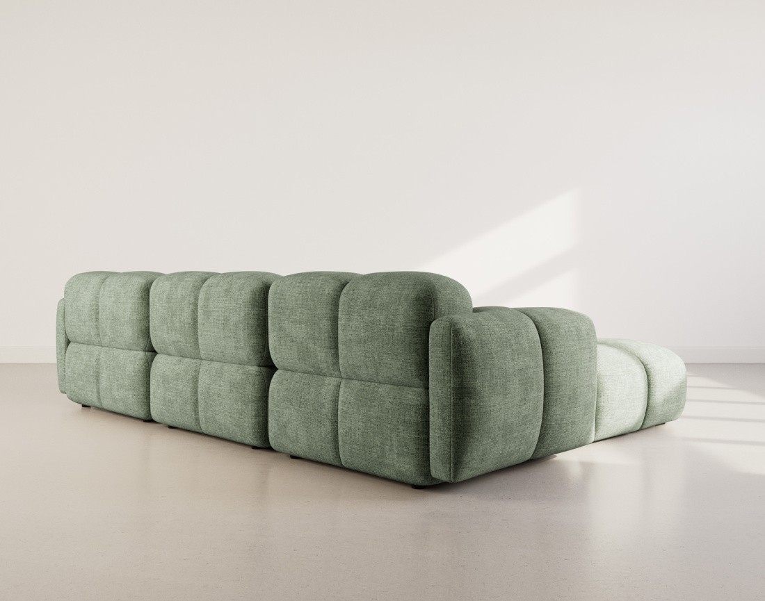 Canapé modulable d'angle réversible 4 places en velours texturé