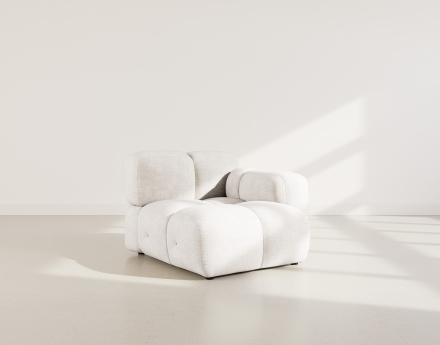 Module d'assise droit en velours texturé Grace