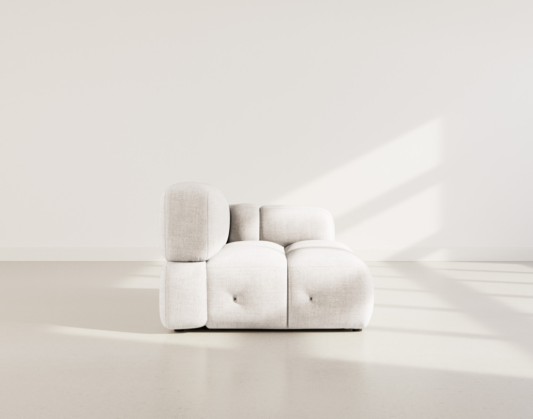 Module d'assise droit en velours texturé Grace