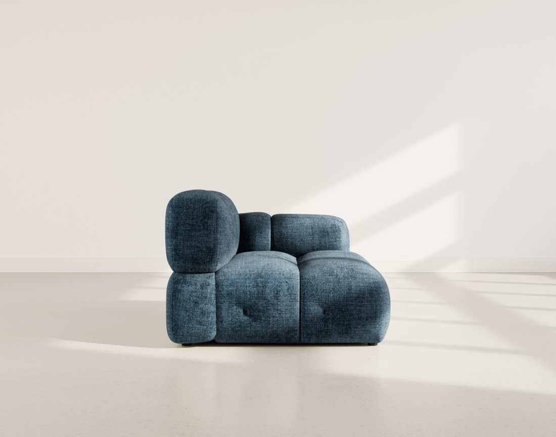 Module d'assise droit en velours texturé Grace