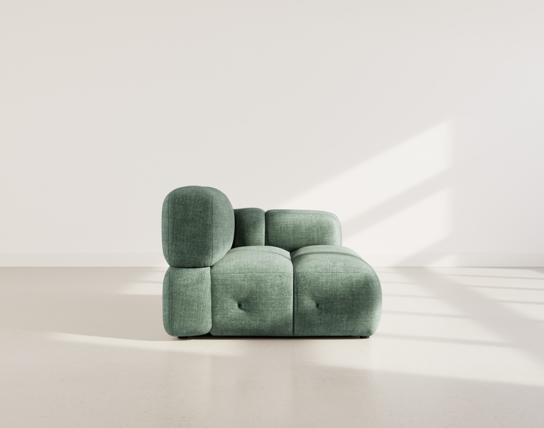 Module d'assise droit en velours texturé Grace