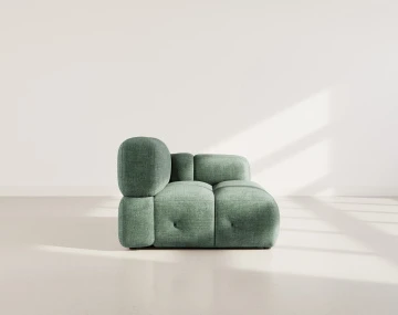 Module d'assise droit en velours texturé Grace