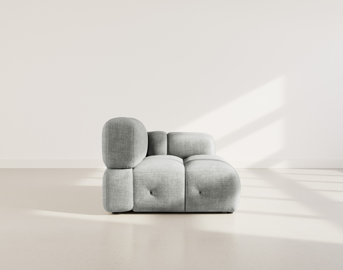 Module d'assise droit en velours texturé Grace