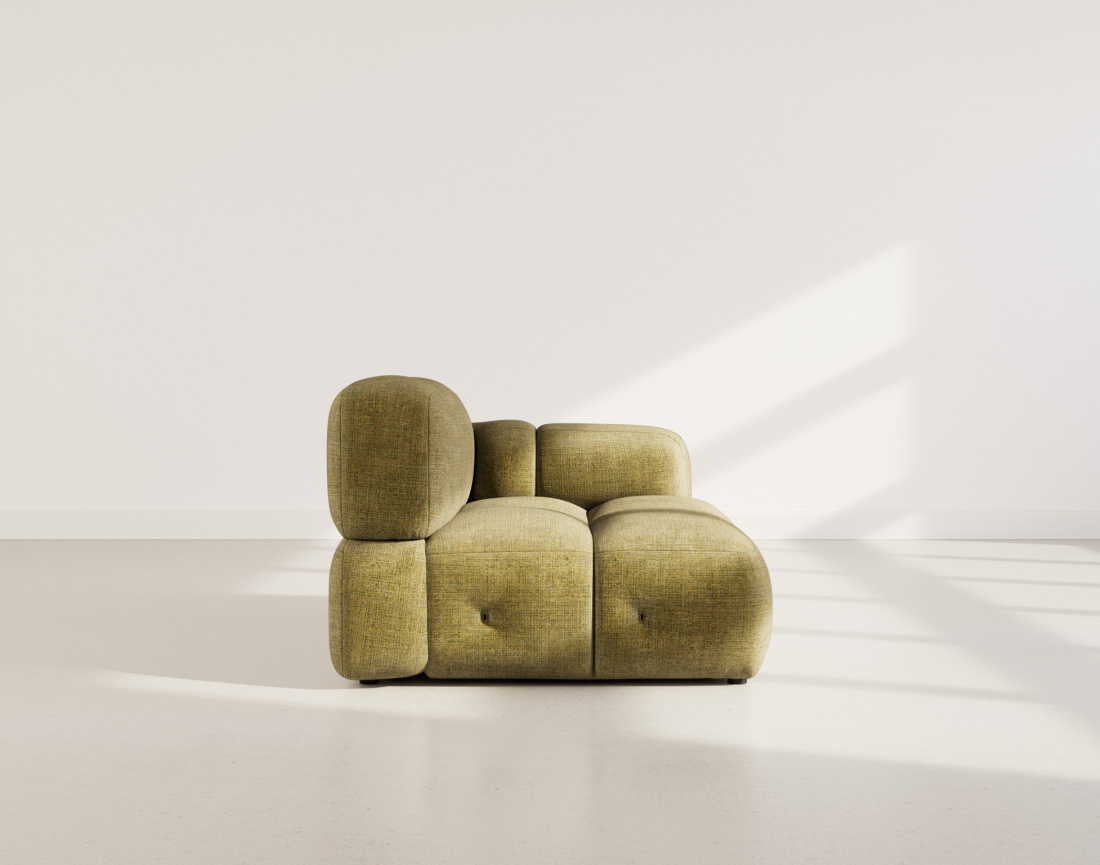 Module d'assise droit en velours texturé Grace