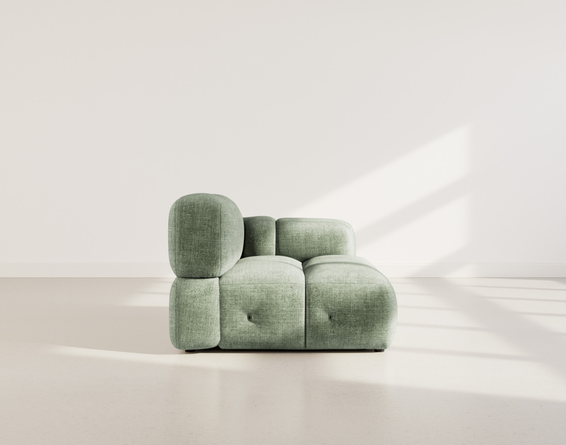 Module d'assise droit en velours texturé Grace