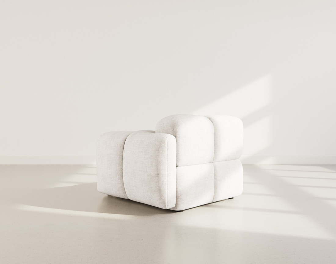 Module d'assise droit en velours texturé Grace