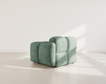 Module d'assise droit en velours texturé Grace