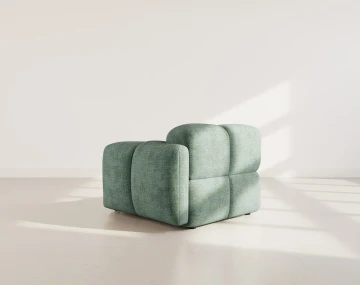 Module d'assise droit en velours texturé Grace