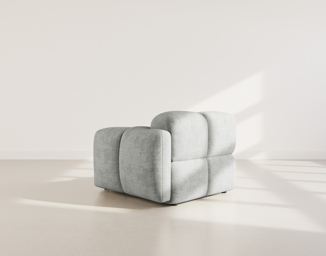 Module d'assise droit en velours texturé Grace