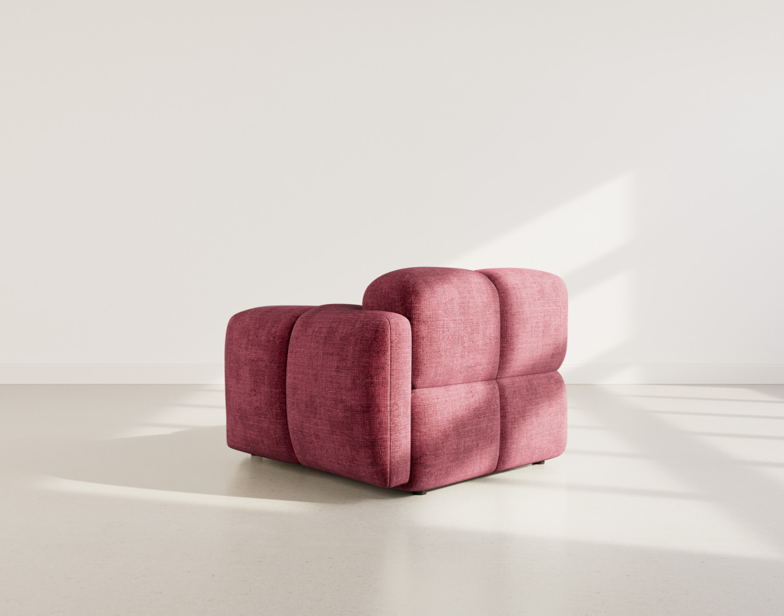 Module d'assise droit en velours texturé Grace