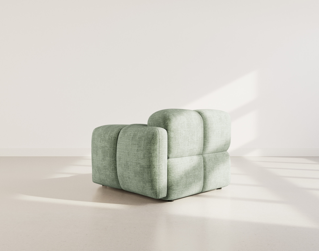 Module d'assise droit en velours texturé Grace