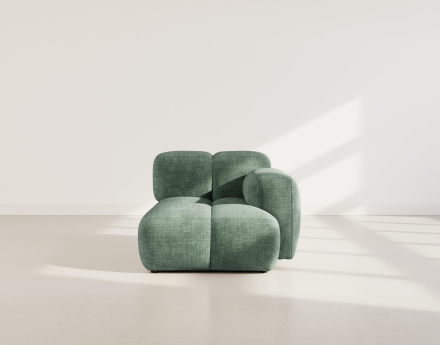 Module d'assise droit en velours texturé Grace