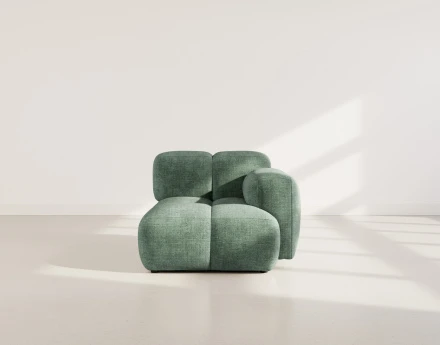 Module d'assise droit en velours texturé Grace