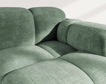 Module d'assise droit en velours texturé Grace