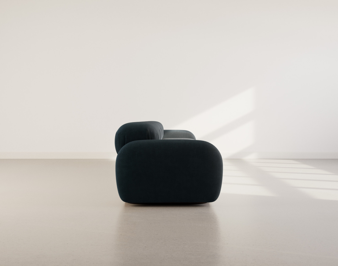 Canapé droit modulable 4 places en velours texturé Penelope